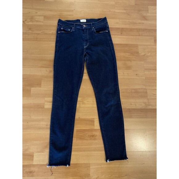 MOTHER Women's Skinny Jeans - Dark Blue - Picture 1 of 14